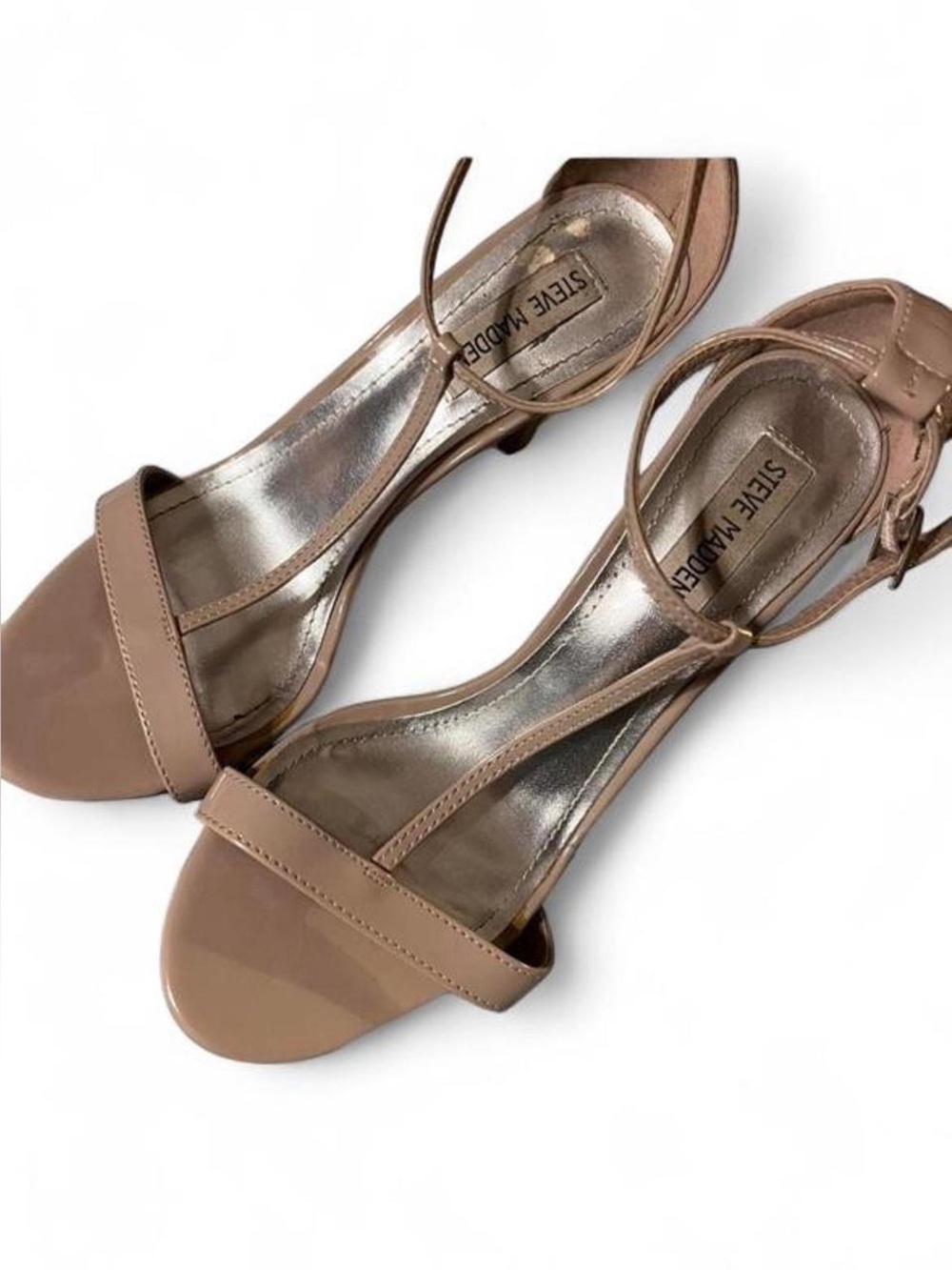 Steve Madden Nude Ankle-Strap Heeled Sandals